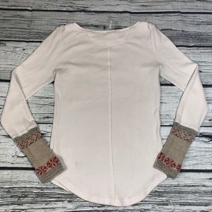 Free people white alpine ski lodge sweater thermal